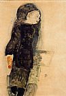 Egon Schiele Canvas Paintings - Child in Black